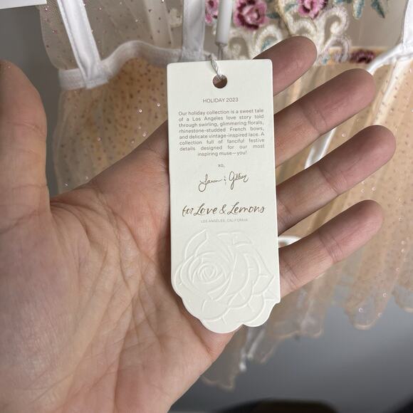 For Love and Lemons Women's Size 32DD Lingerie Siena Romper Floral Sheer - Picture 7 of 12